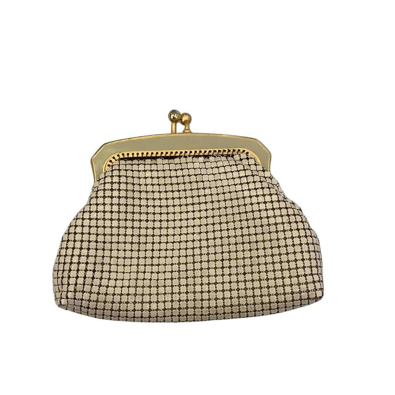 No Brand Womens Mesh Coin Purse Cream / Gold