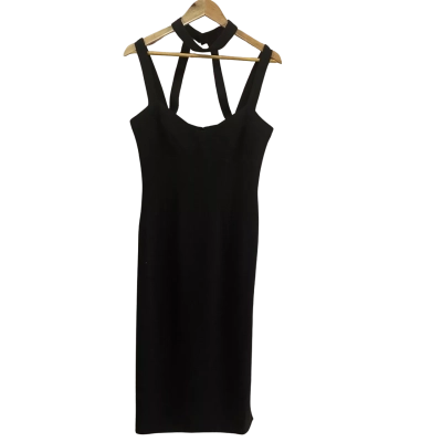 Cue Womens  Size 10 Midi Dress Black