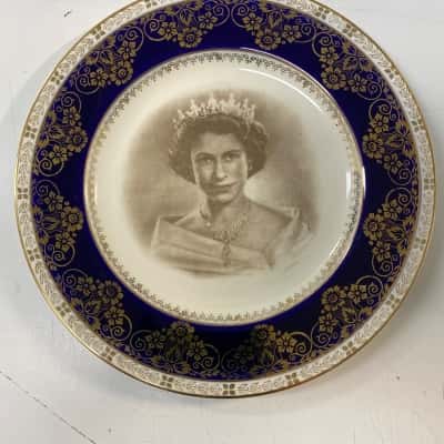 Crown Ducal Queen Elizabeth II Commemorative Coronation Plate 1954 Royalty