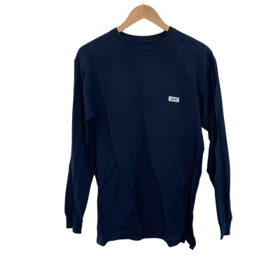 Vans Mens  Size M Long Sleeve Shirt Navy Blue / Pink  / White 