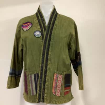 Tree of Life Womens Cropped Jacket Green 