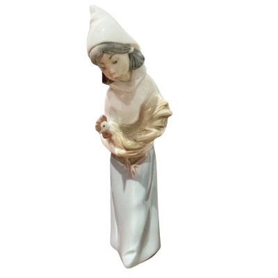 Lladro Figurine "Girl With Rooster" #4677 