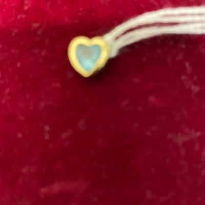 Pendant 9ct Gold Heart with Blue Bezel Stone