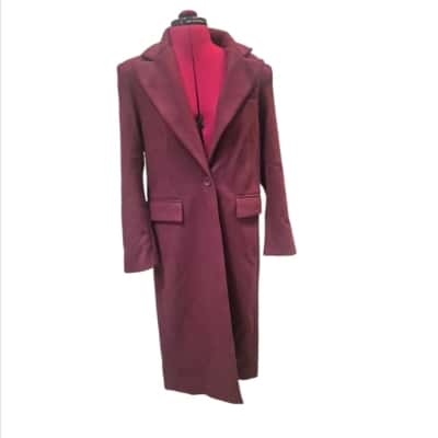 Showpo Womens oversized lapel coat  Size 10 Open Jacket, wine