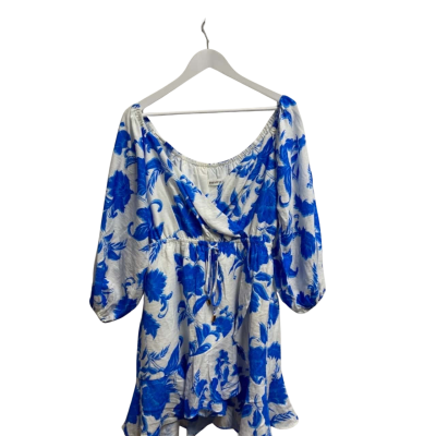 Fresh Soul Womens  Size 12 Floral Dress Blue 