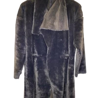 Boohoo Womens  Size 12 Reversible Bonded Coat Black Faux Fur