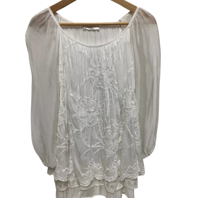 Imagine Made in Italy Women’s  Size M 3/4 Sleeve Top White 