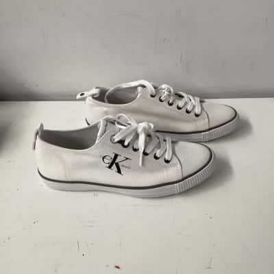 Calvin Klein Womens  Size 9 Sneakers White with black  and grey