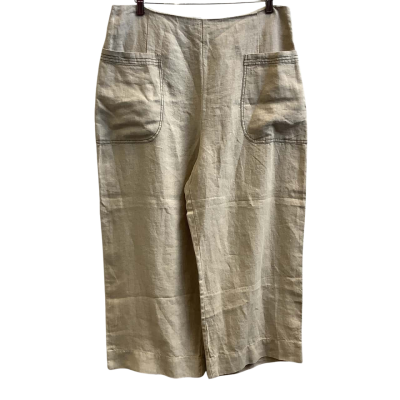 Brand New Morrison Womens  AUS Size 14 Linen Cropped Pants Natural 
