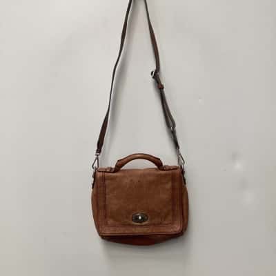 Fossil Leather Cross Body Bag Brown 