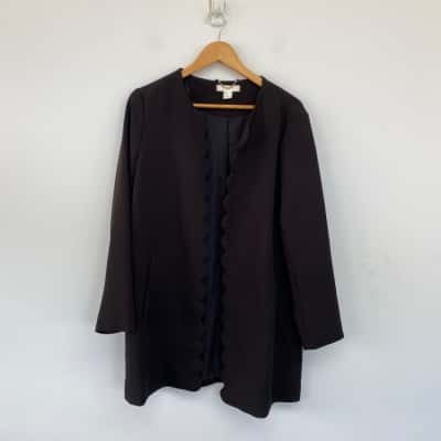 H&M Black Open Front Blazer Jacket  Size 14 