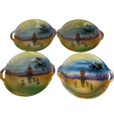 Noritaké Made in Japan Horse Hound Hunting scene 