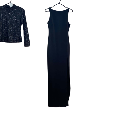 Showpo Womens Size 12 Black Boat Neck Maxi Dress