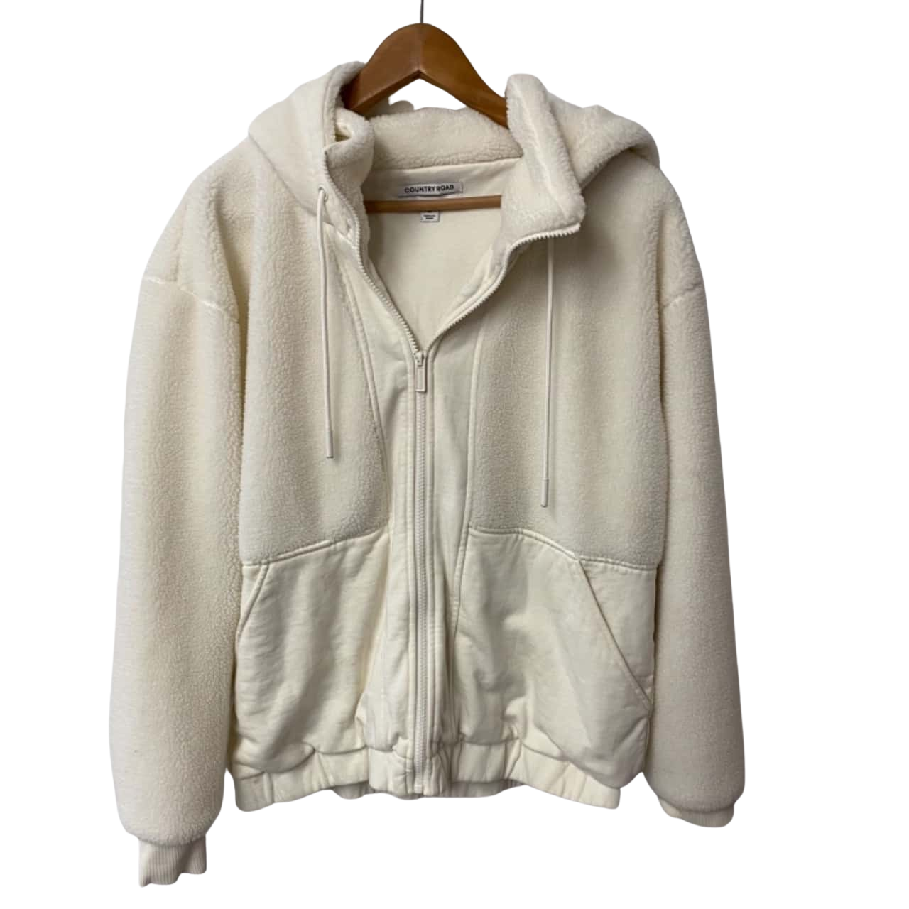 Country Road Womens Size M Fleece Hoodie Cream