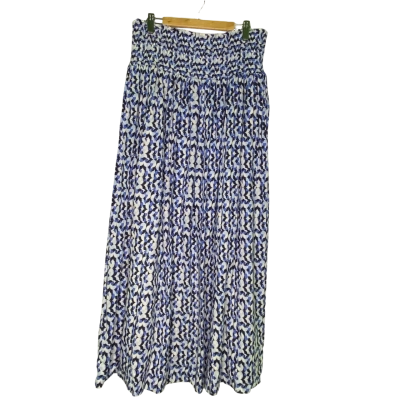 Sussan Womens  Size 12 Maxi Skirt Black  / Blue / Pattern / White 