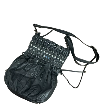  Women's NU by NEO Shoulder Bag Black With Rhinestones