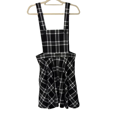 Hell Bunny  Size 14 Black  / Checked / White pinafore 