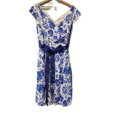 Anthea Crawford Womens  Size 12 Blue / White Dress