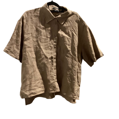 Country Road Mens  Size 12 Short Sleeve Shirt Brown 