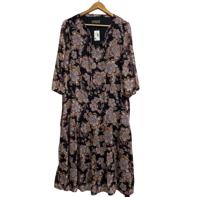Jacqui-E Women’s Size 12 Black Floral Dress