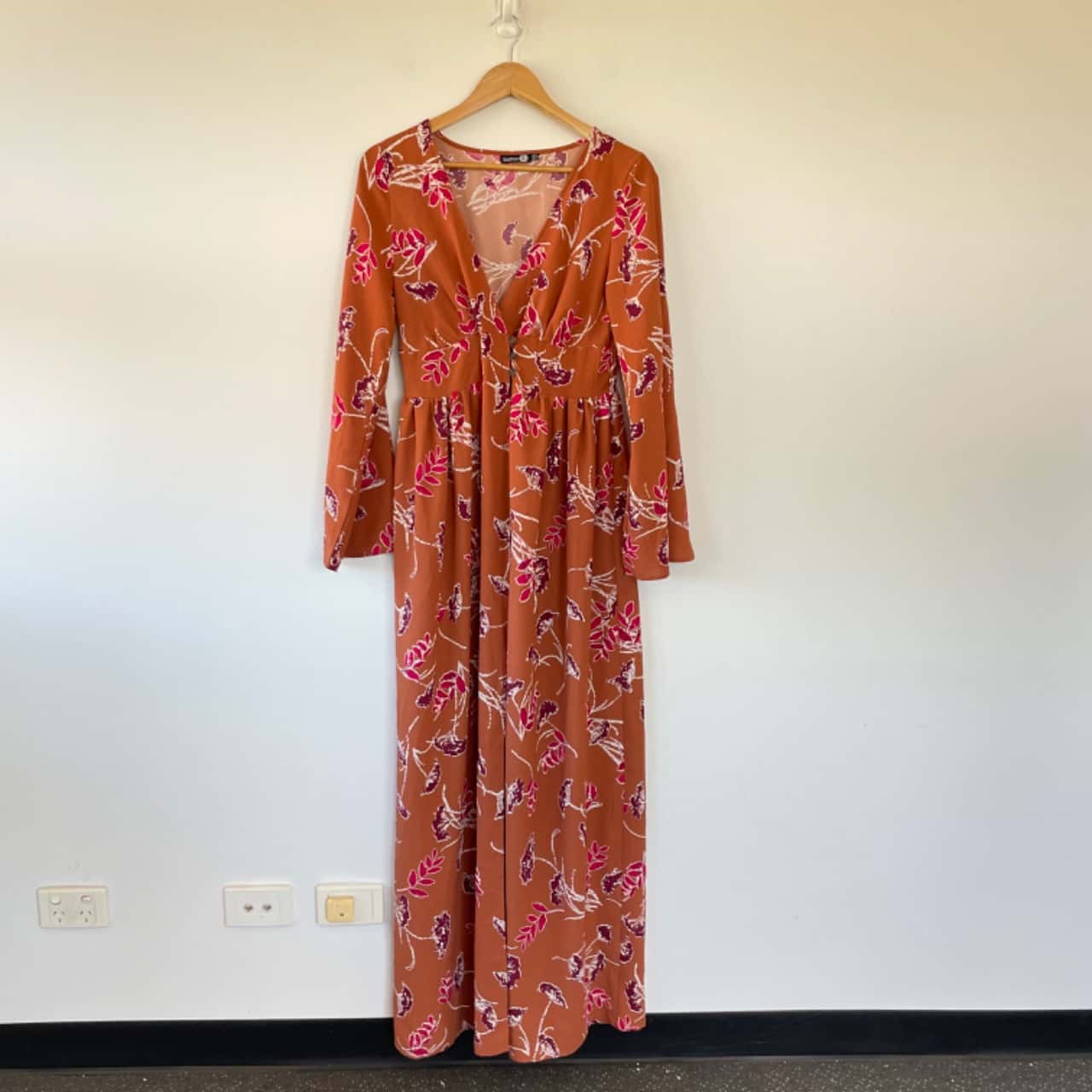 fitted lace wedding dress Red Floral Multi Midi Dress - All Dresses