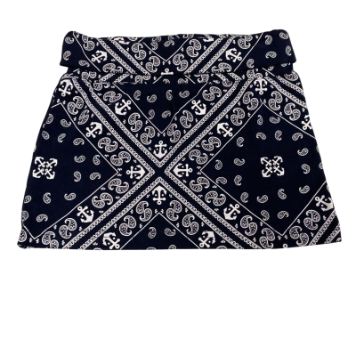 Willow & Jag Size 4 Skirt Navy Blue / White Paisley  HTH1