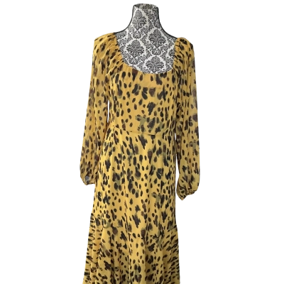 Valleygirl Womens  Size 14 Casual Dress Animal print / Yellow 