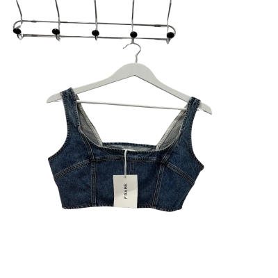 NEW Frame Denim Womens  Size L Cropped Top Blue 