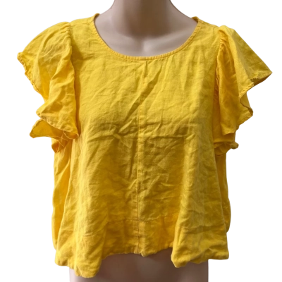 Seed Size 10 Yellow Linen Blouse 