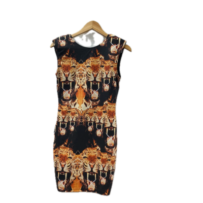 Backstage Womens  Size S Mini Dress Animal print / Black  / Orange 