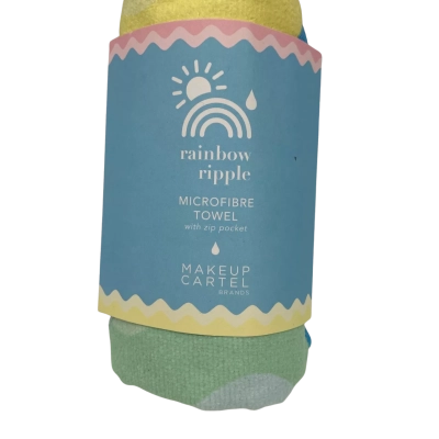 Rainbow Ripple Microfibre Towel with Zip Pocket 