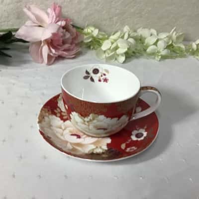 Maxwell & Williams Red Kimono Pattern Cup and saucer