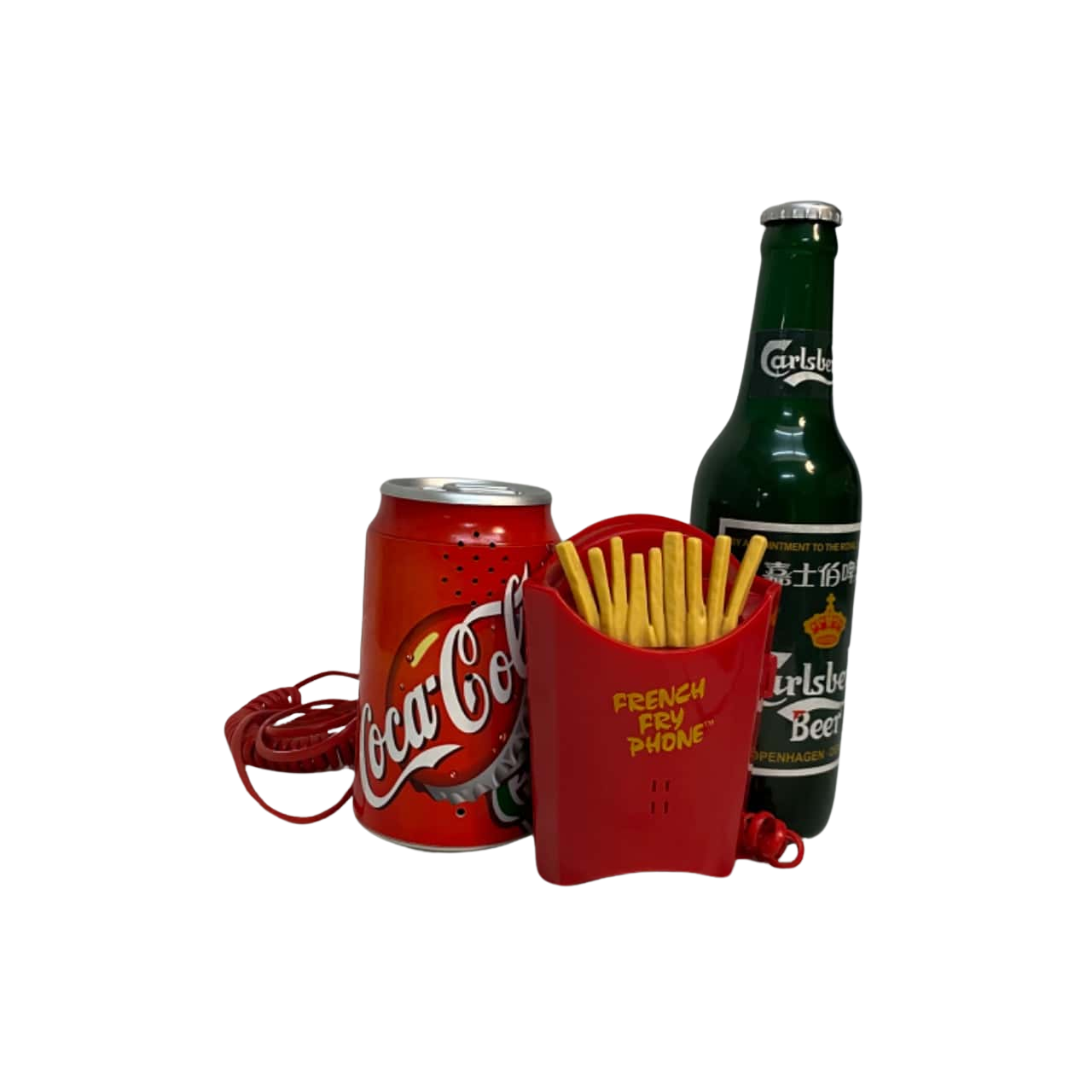 Set of 3 Novelty Beer, French Fries and Can of Coke Landline Phones(s)