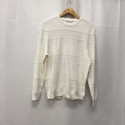 Yd. Baker Texture Knit Mens  Size L Jumper Off White 