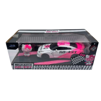 Jada Toys Hello Kitty & Friends Tokyo Speed 2009 Nissan GT-R (R35) 1:24 Scale Diecast Model Car & Figure 
