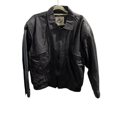 Vintage Saddlery Mens Leather Jacket Black  size 105 