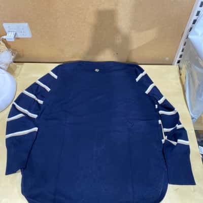 Thomas Cook Womens  Size 16 Blue Stripe Knit Jumper RRP$99.95