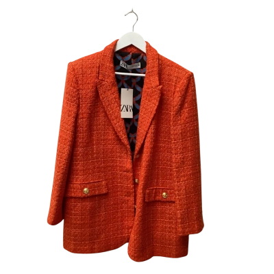 Zara Womens XL Winter Coat Black  / Blue / Gold / Orange 