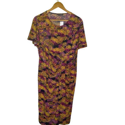 Jacqui-E Womens  Size L Midi Dress Multicoloured / Polka Dot 