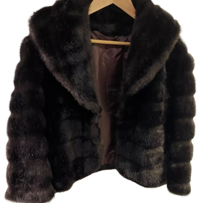 Charles dytman faux fur deep brown jacket