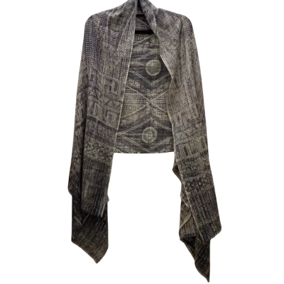  DLUX Women's One Size Scarf Grey / Pattern / White 