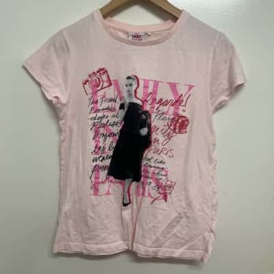  Emily in Paris Women's Size S Short Sleeve Shirt - Pink