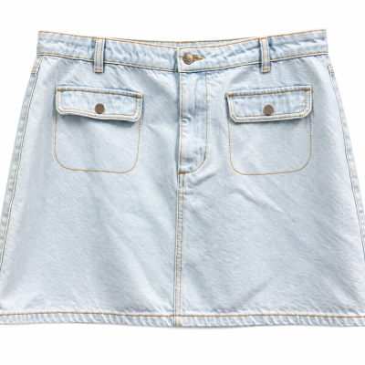 Seed Heritage Stone Blue Wash Denim Mini Skirt – Size 16 – Tags Attached – RRP $99.95