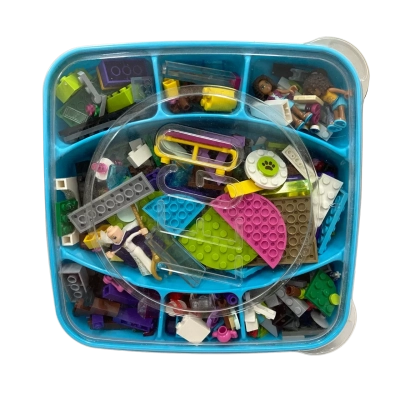 Blue Lego Storage Tray Filled with Mixed Lego