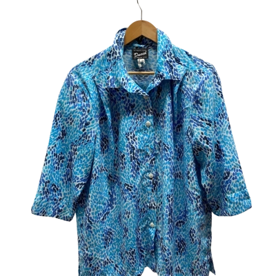 David Womens  Size 20 Blue Pattern Blouse