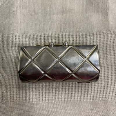  Womens Silver Tone Lipstick Case 