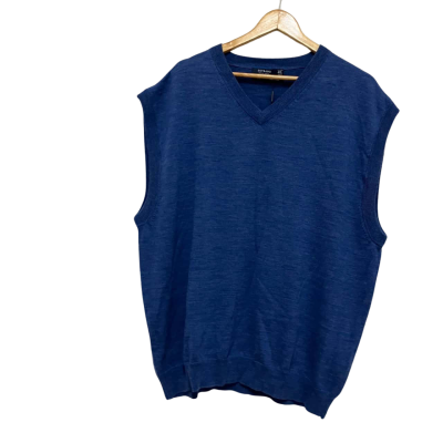 Sovrano Merino Wool Mens  Size XXXXL Sweater Vest Blue 