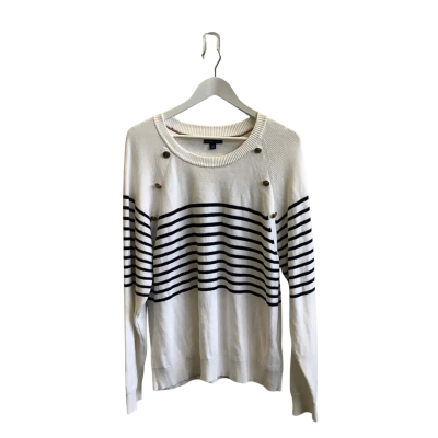Tommy Hilfiger Womens  Size XL Jumper Striped White / Navy