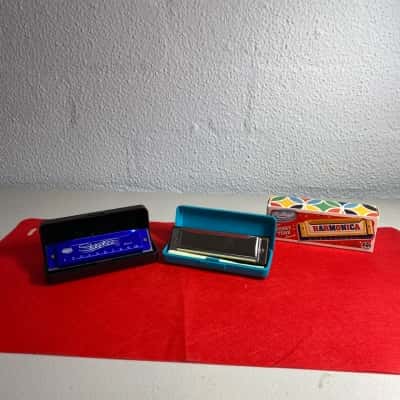 2 x Vintage 10 Hole Harmonica for beginners 