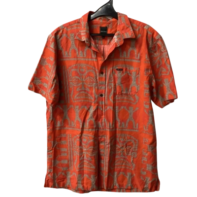 Tribal Origin Mens  Size XL Short Sleeve Shirt Grey / Orange D